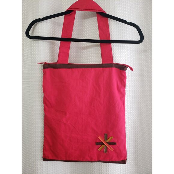 Saya Collections Tote Bag Pink Hand-Sewn Look Design NWT Summer Beach Purse Boho - Picture 4 of 5